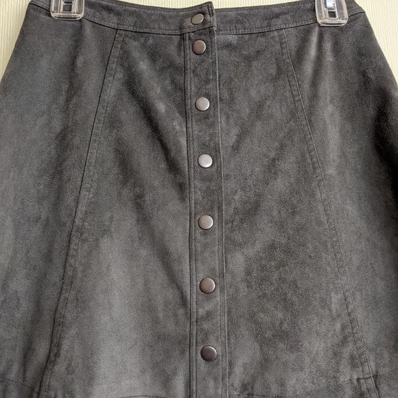 Abercrombie & Fitch Miniskirt Green Meadows Faux Suede Fit & Flare Snap … - Picture 4 of 15